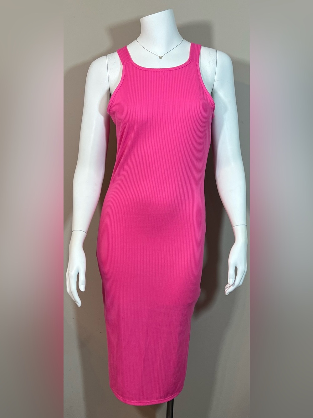 Pink Lily Ribbed Body-Con Dress